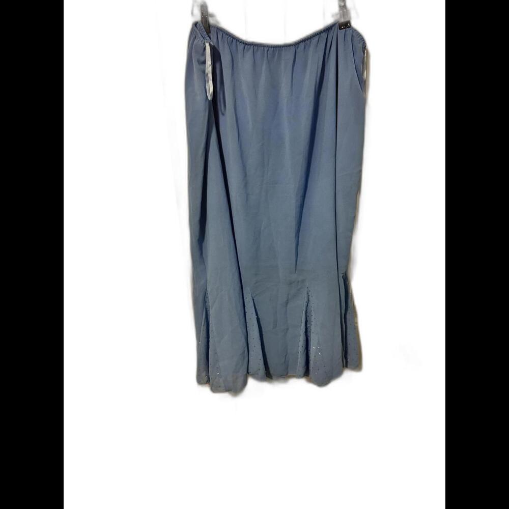 M.Sherri Chic Women's Ski-Blue Midi Skirt with Pleated Bottom Size24